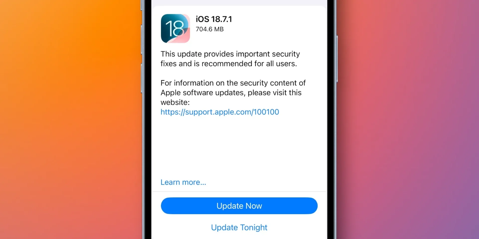 iOS 18.7.1