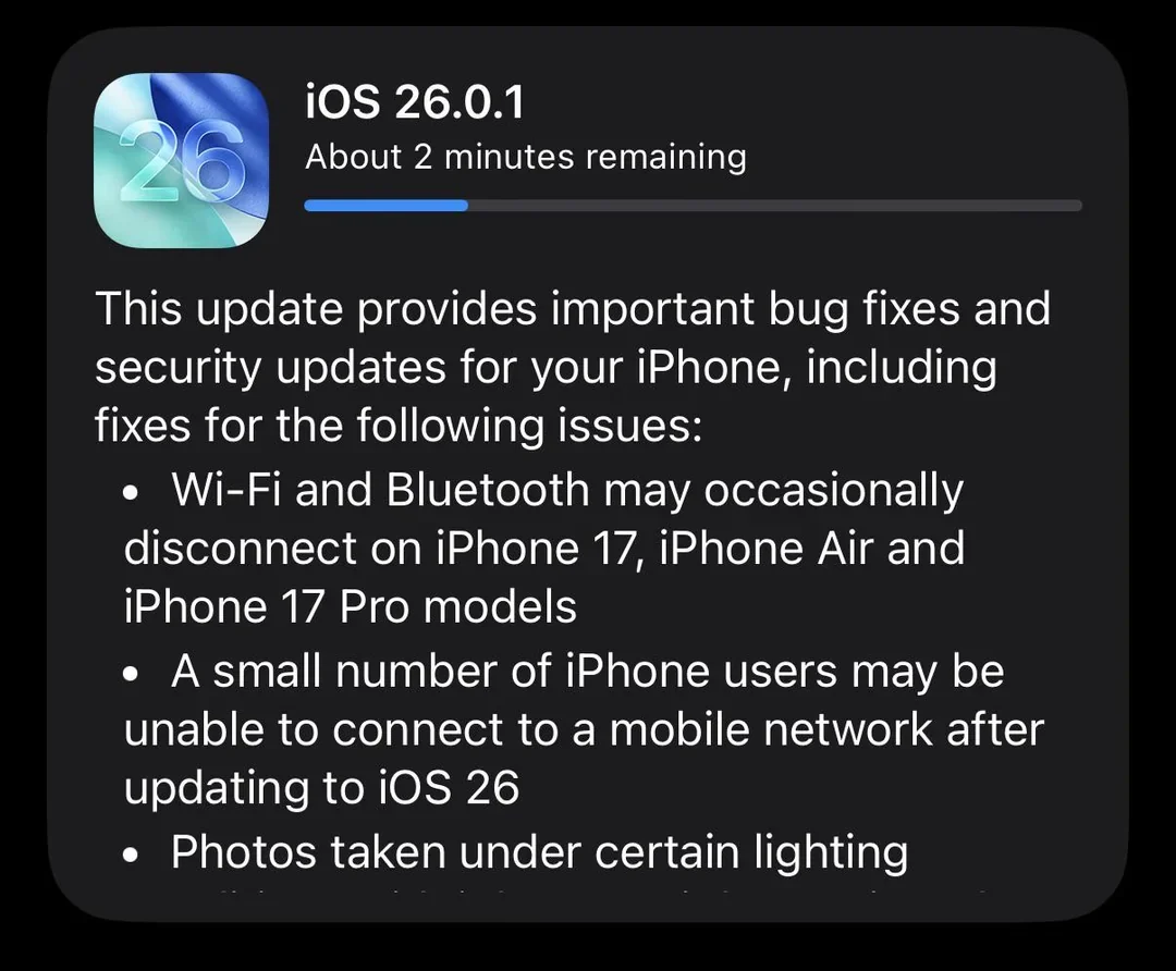 iOS 26.0.1