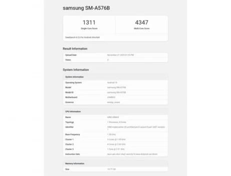 Galaxy A57 Geekbench'te ortaya çıktı!