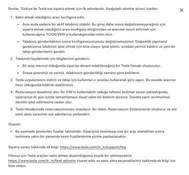 Tesla Model Y Ön Talep siparişi nasıl verilir?
