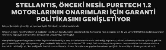 stellantis 1.2 puretech garanti kapsamı uzadı