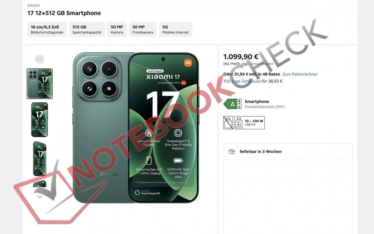 xiaomi 17 avrupa fiyatı