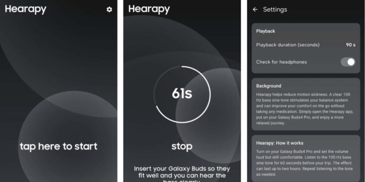 samsung hearapy uygulaması
