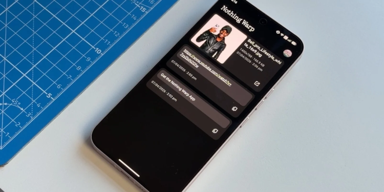 nothing warp transfer uygulaması