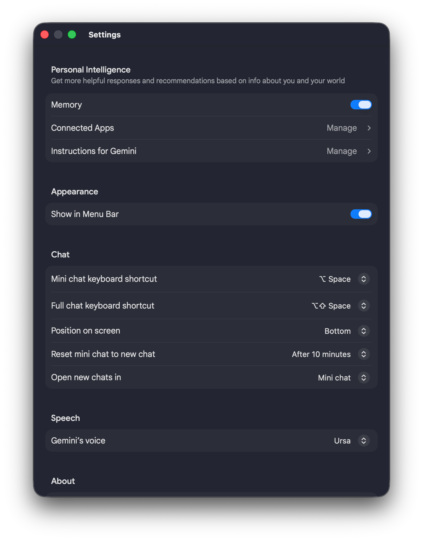 Gemini Mac uygulaması
