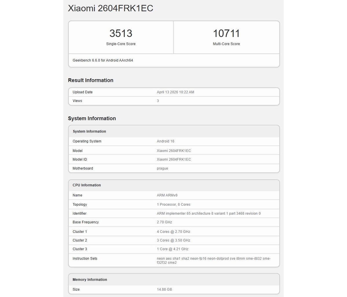 Redmi K90 Max Geekbench testinde! İşte performansı! Redmi K90 Max Geekbench testinde! İşte performansı! #1