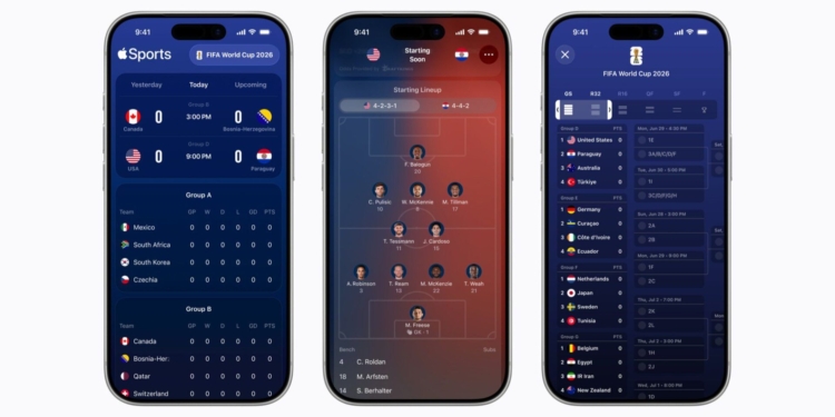 Apple Sports uygulaması 2026 Dünya Kupası özelliklerine kavuştu! Hangi ülkeler destek listesine eklendi?