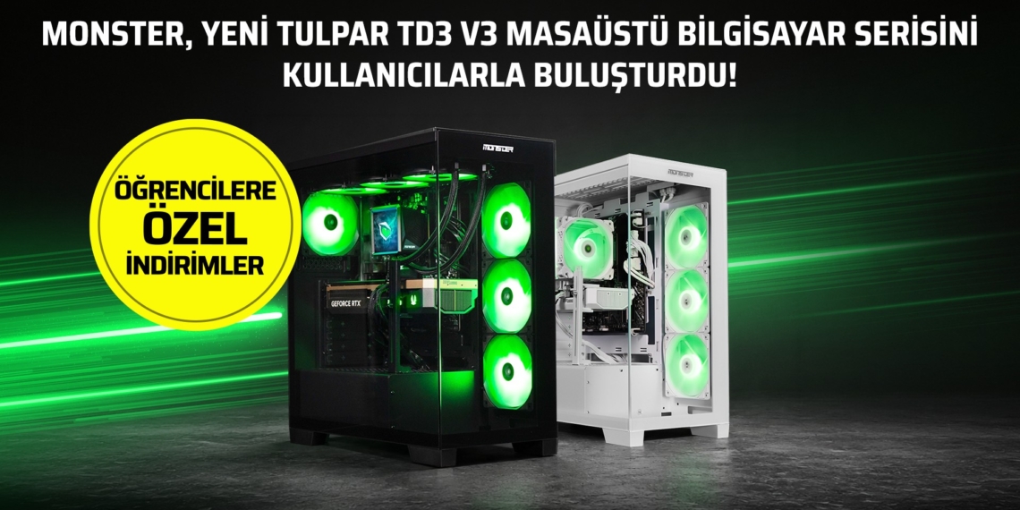 Oyun ve Üretkenlik İçin Güçlü Masaüstü: Monster Tulpar TD3 V3 Serisi